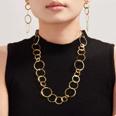 18K Gold-Plated Chain Link Statement Necklace