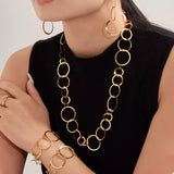 18K Gold-Plated Chain Link Statement Necklace