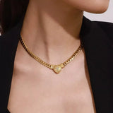 18K Gold-Plated Zircon Heart Necklace