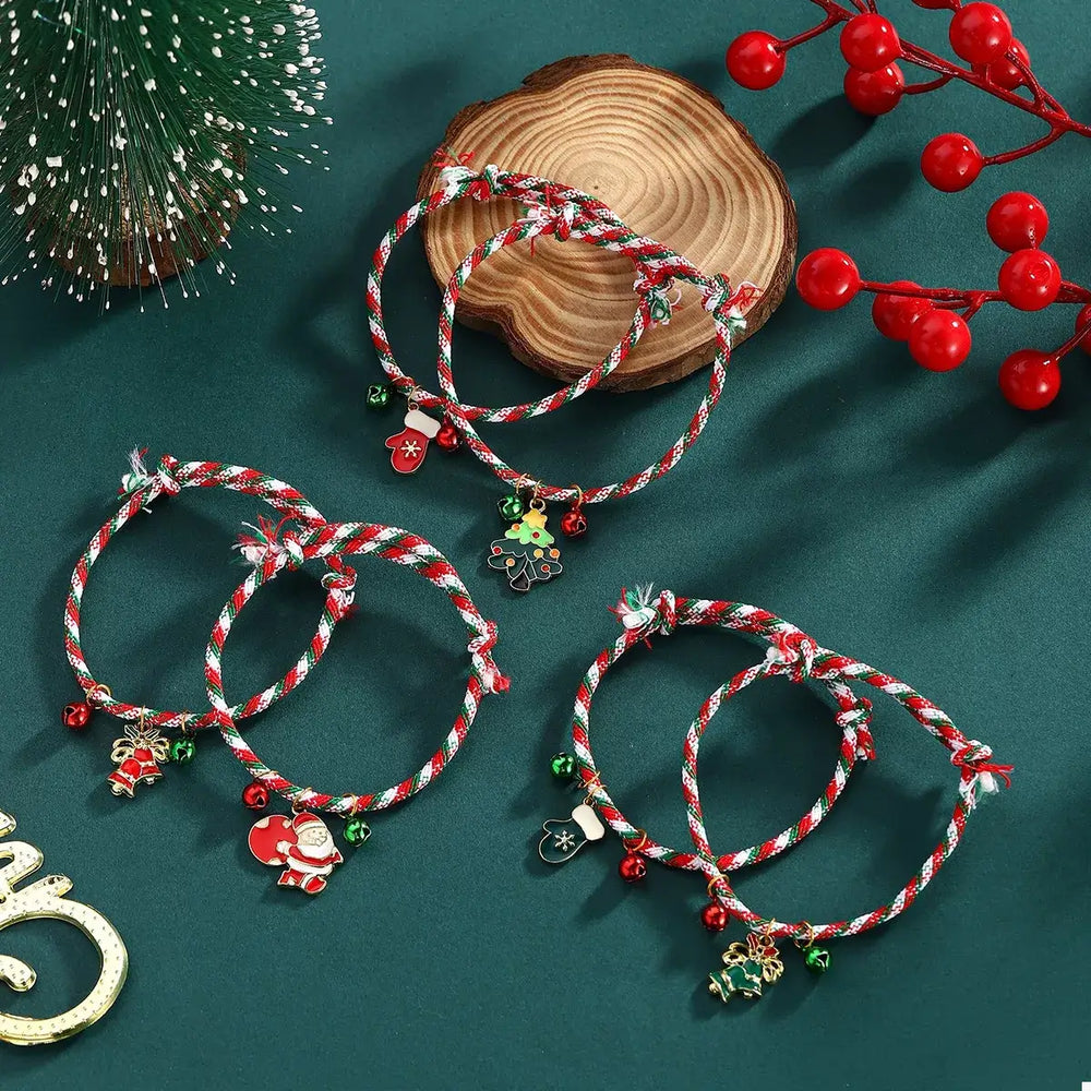 Christmas Charm Braided Rope Bracelet