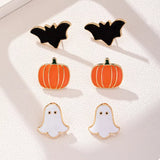 3-Pair Halloween Stud Earrings