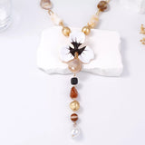 Alloy Dripping Oil Flower Resin Y-Shaped Necklace