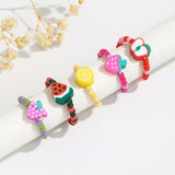 Colorful Fruit Charm Beaded Ring