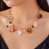 Halloween Charm Necklace with Festive Pendant Collection