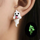 Halloween Ghost and Pumpkin Dangle Earrings