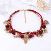 Zinc Alloy Bead Charm Necklace