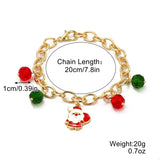 Christmas Santa Snowman Bracelet with Colorful Crystal