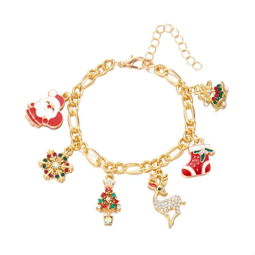 Christmas 18K Gold-Plated Charm Bracelet