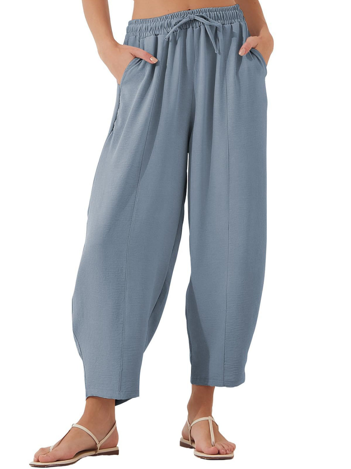 Full Size Drawtising Cropped Jogger Pants Plus Size