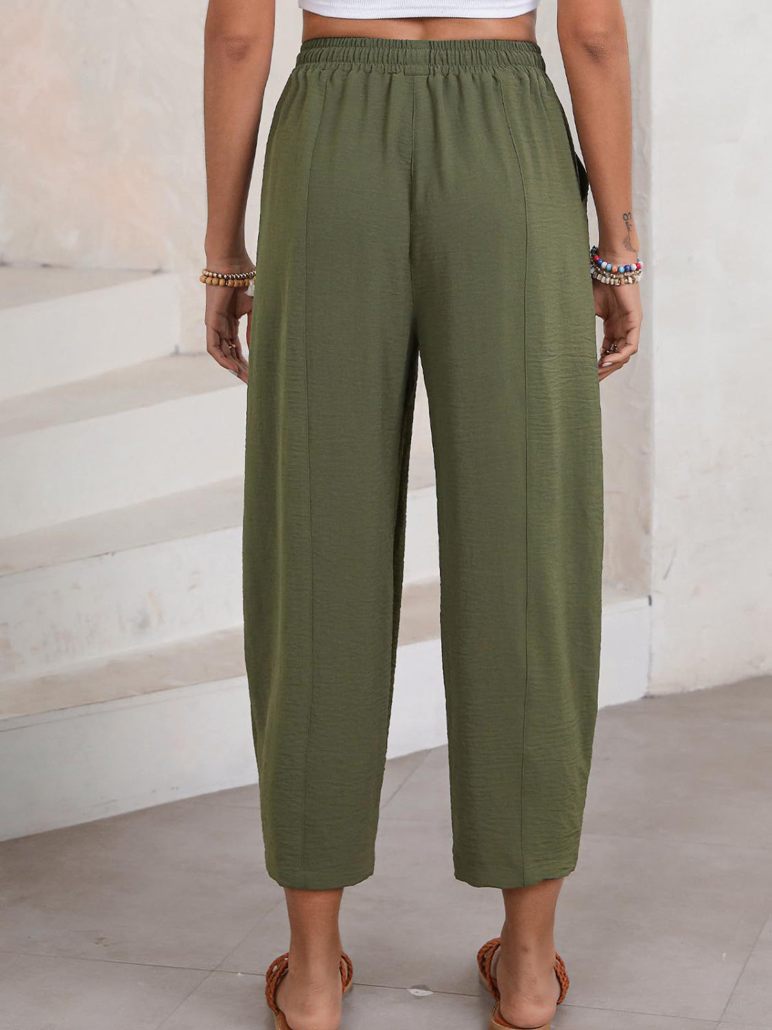 Full Size Drawtising Cropped Jogger Pants Plus Size