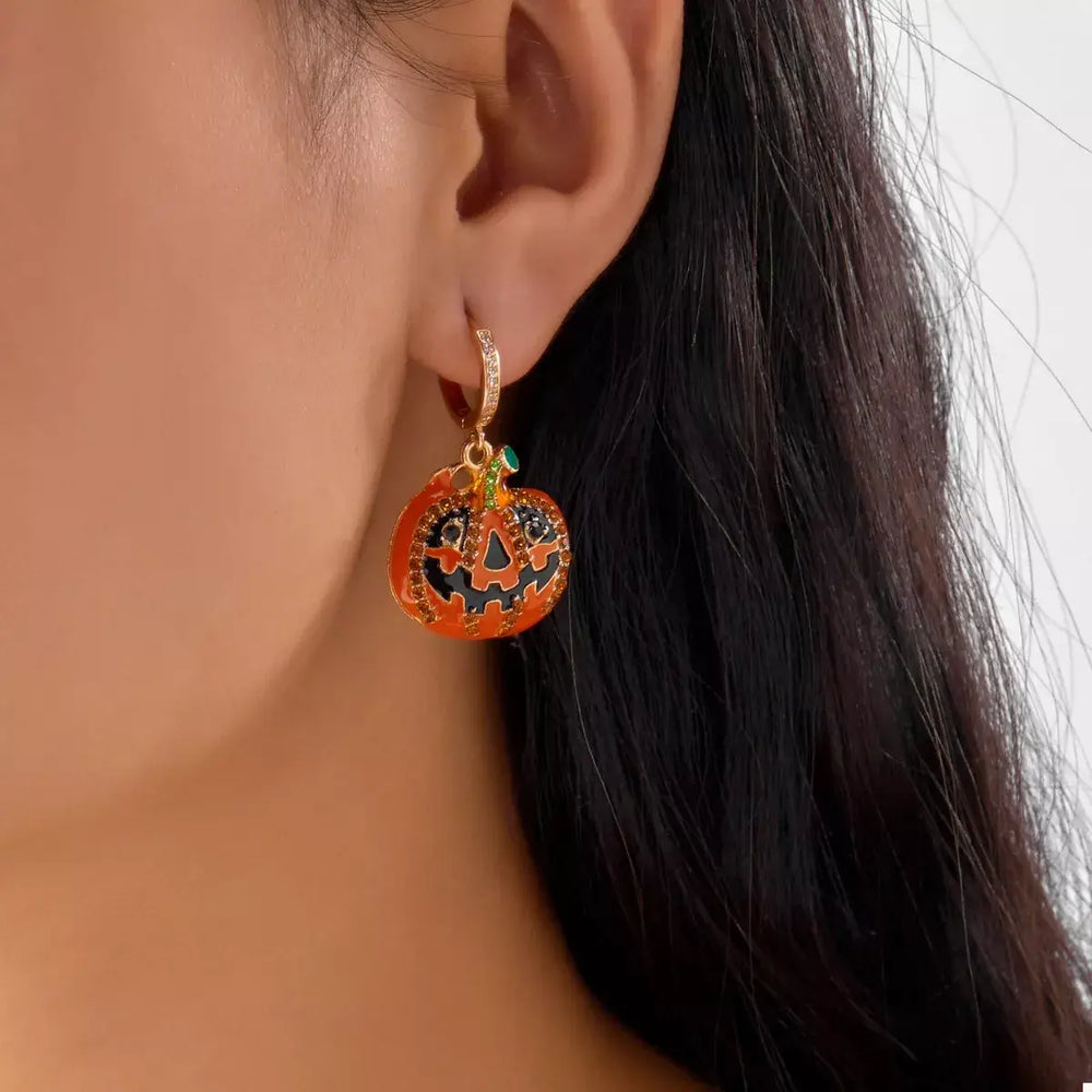 Halloween Pumpkin Drop Earrings