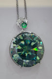 20 Carat Moissanite 925 Sterling Silver Pendant Necklace