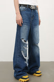 Men's Distressed Wide Leg Jeans