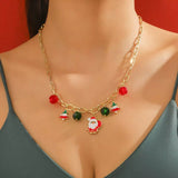 18K Gold-Plated Alloy Christmas Necklace