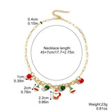 18K Gold-Plated Alloy Christmas Necklace
