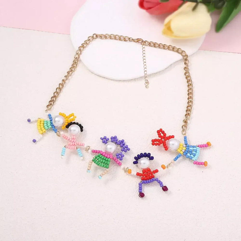 18K Gold-Plated Bead Charm Necklace