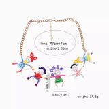 18K Gold-Plated Bead Charm Necklace