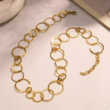 18K Gold-Plated Chain Link Statement Necklace