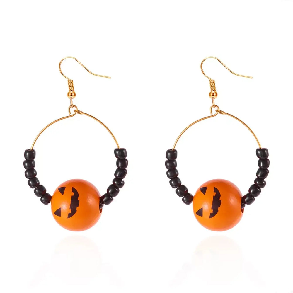18K Gold-Plated Halloween Bead Earrings