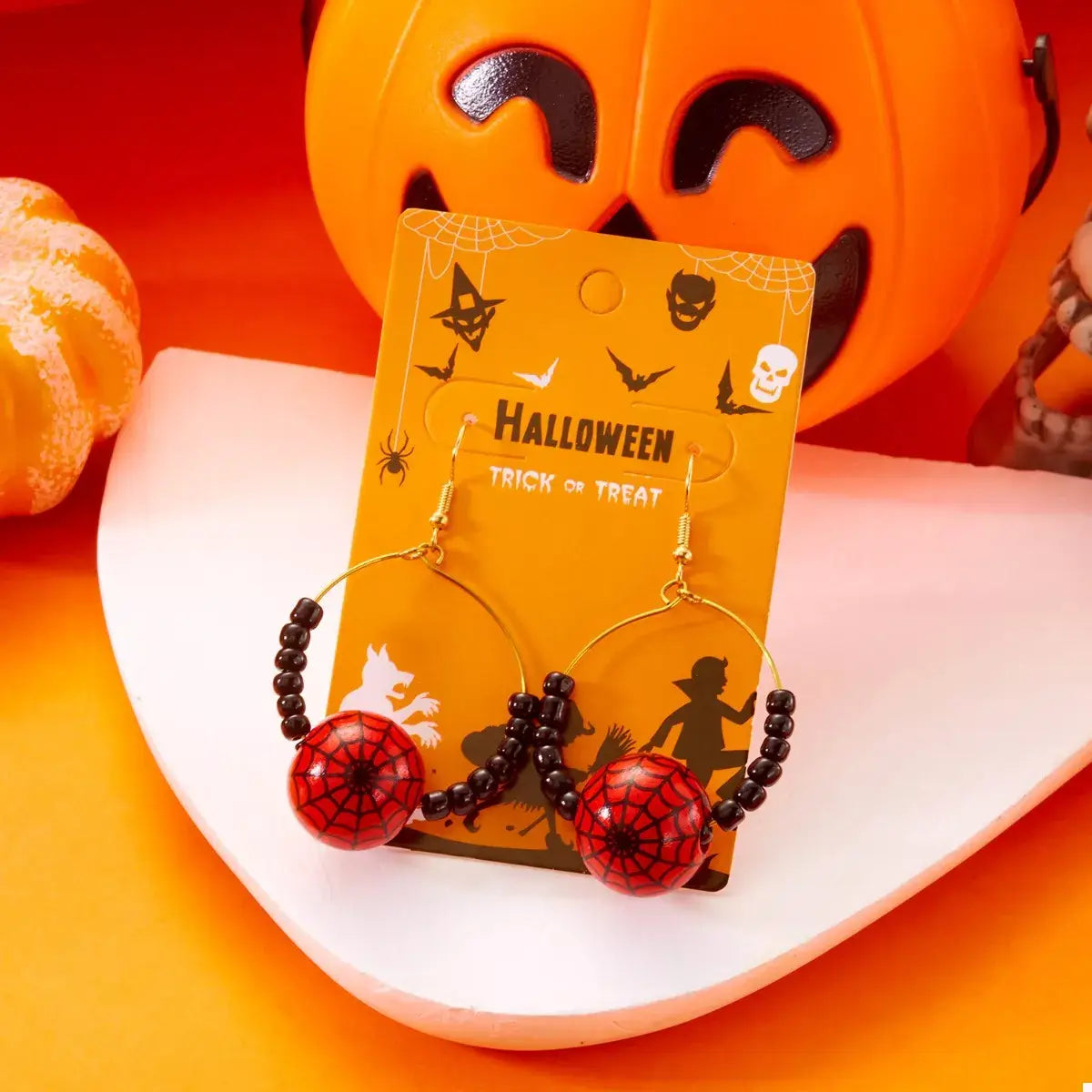 18K Gold-Plated Halloween Bead Earrings