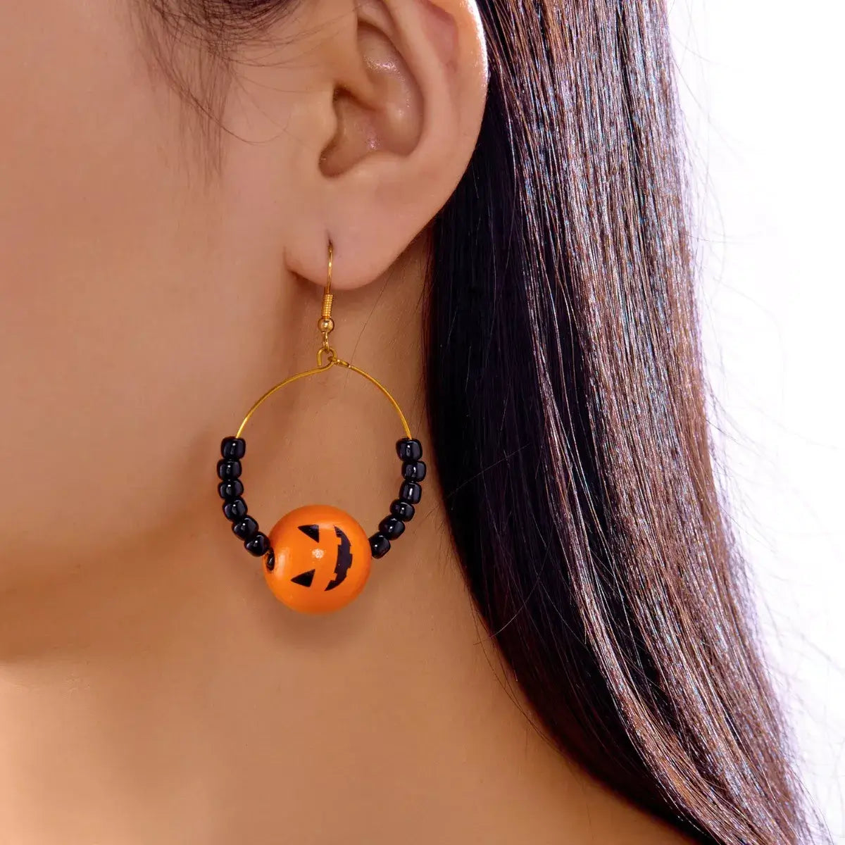 18K Gold-Plated Halloween Bead Earrings