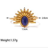 18K Gold-Plated Natural Stone Ring