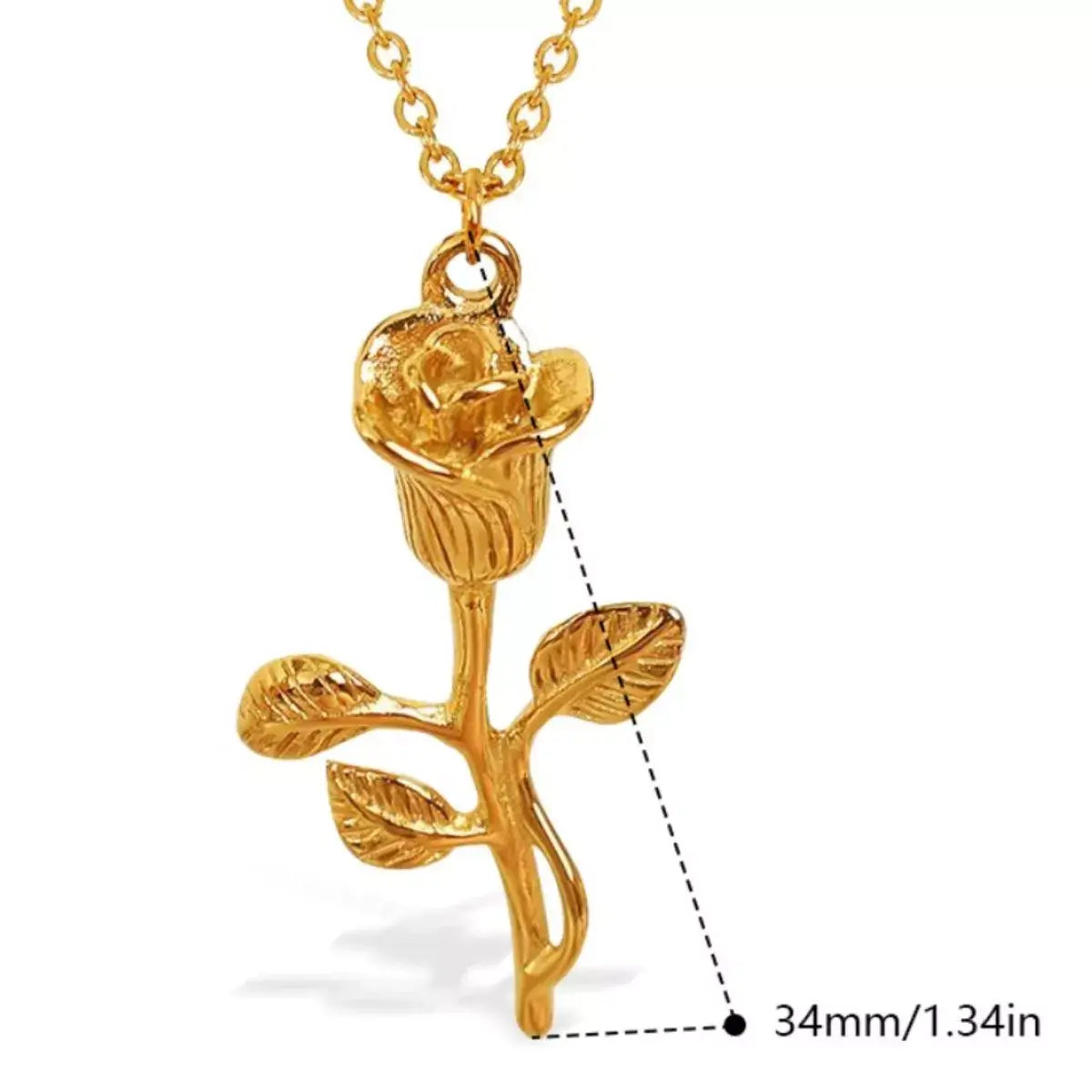 18K Gold-Plated Stainless Steel Flower Pendant Necklace