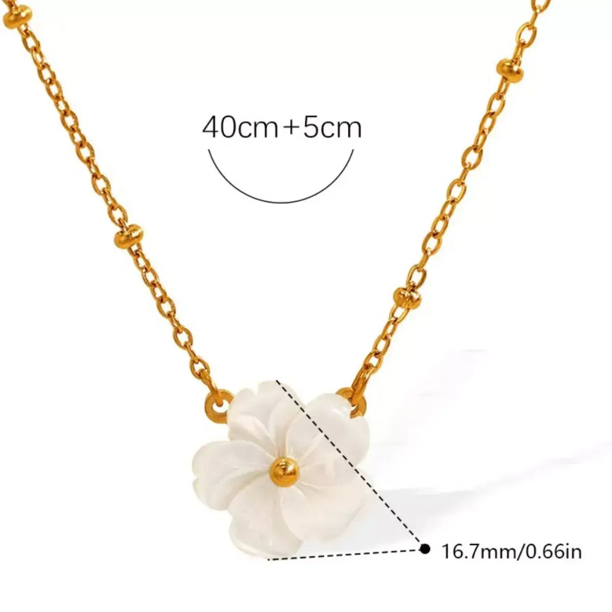 18K Gold-Plated Stainless Steel Flower Pendant Necklace