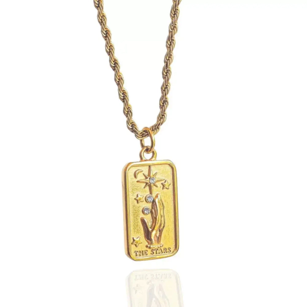 18K Gold-Plated Tarot Card Necklace