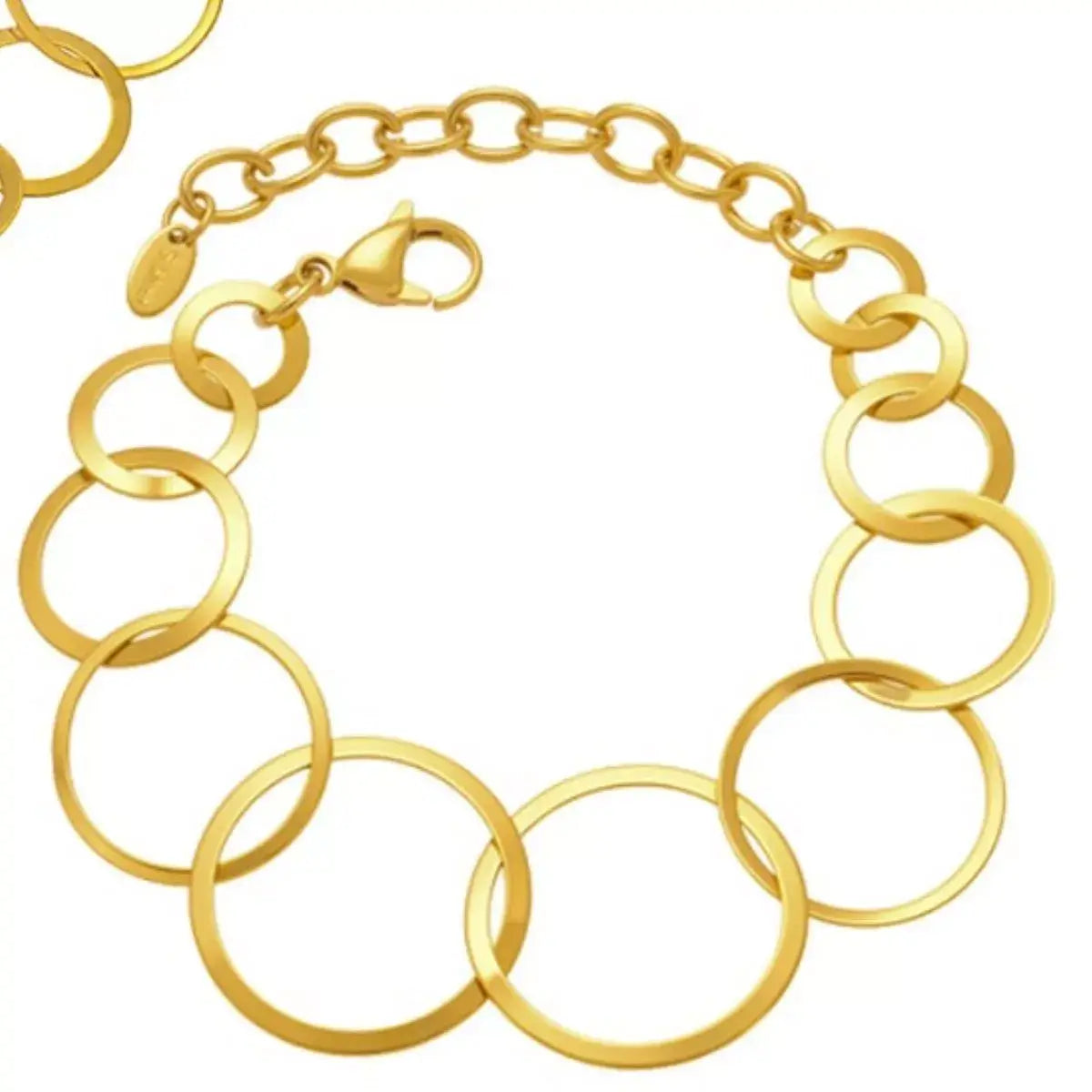 18K Gold-Plated Titanium Steel Round Bracelet