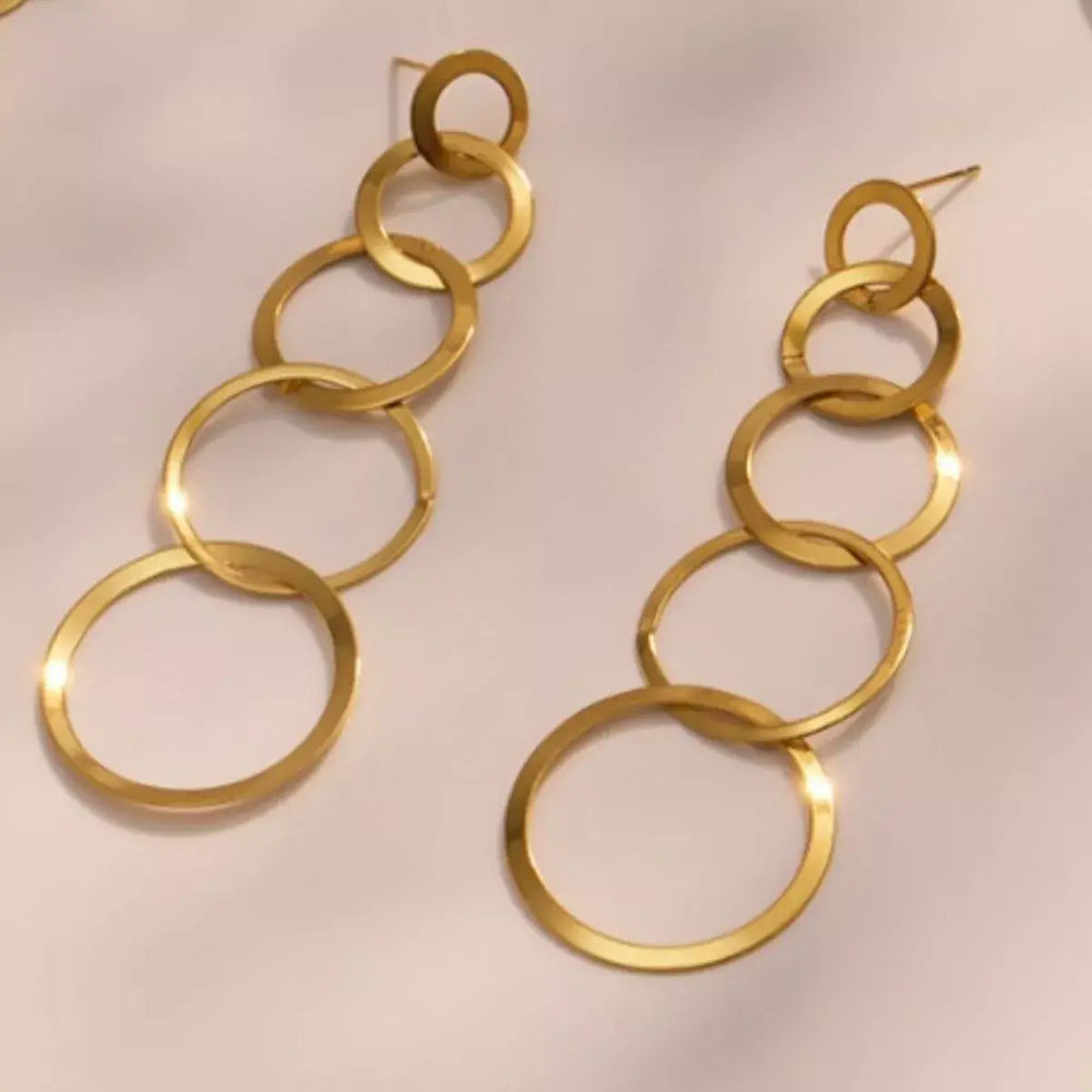 18K Gold-Plated Titanium Steel Round Earrings