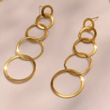 18K Gold-Plated Titanium Steel Round Earrings