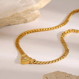 18K Gold-Plated Zircon Heart Necklace