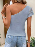 Textured Ruffled One Shoulder Top