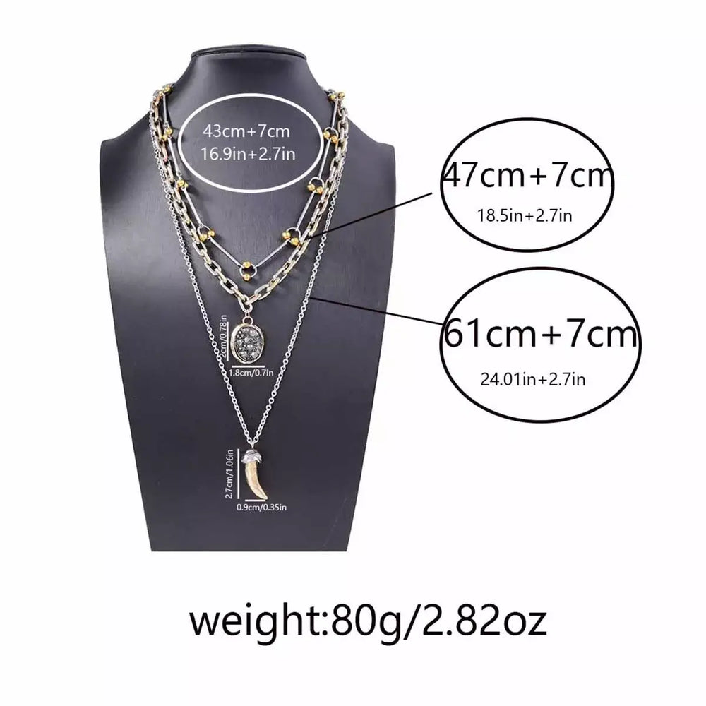 3 Piece Chain Pendant Necklace