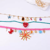 3-Piece Vibrant Summer Beach Charm Necklace