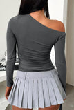 Single Shoulder Long Sleeve T-Shirt