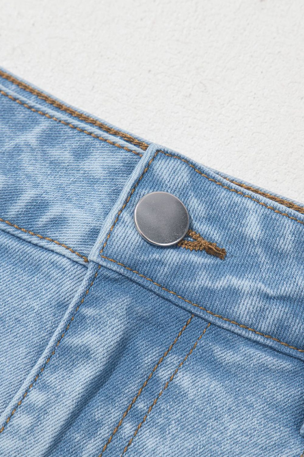 Bubble Hem Denim Mini Skirt