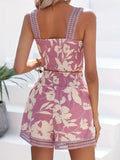 Smocked Printed Square Neck Top and Shorts Set