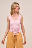 SO ME Two Tone Floral Seamless Tank Top