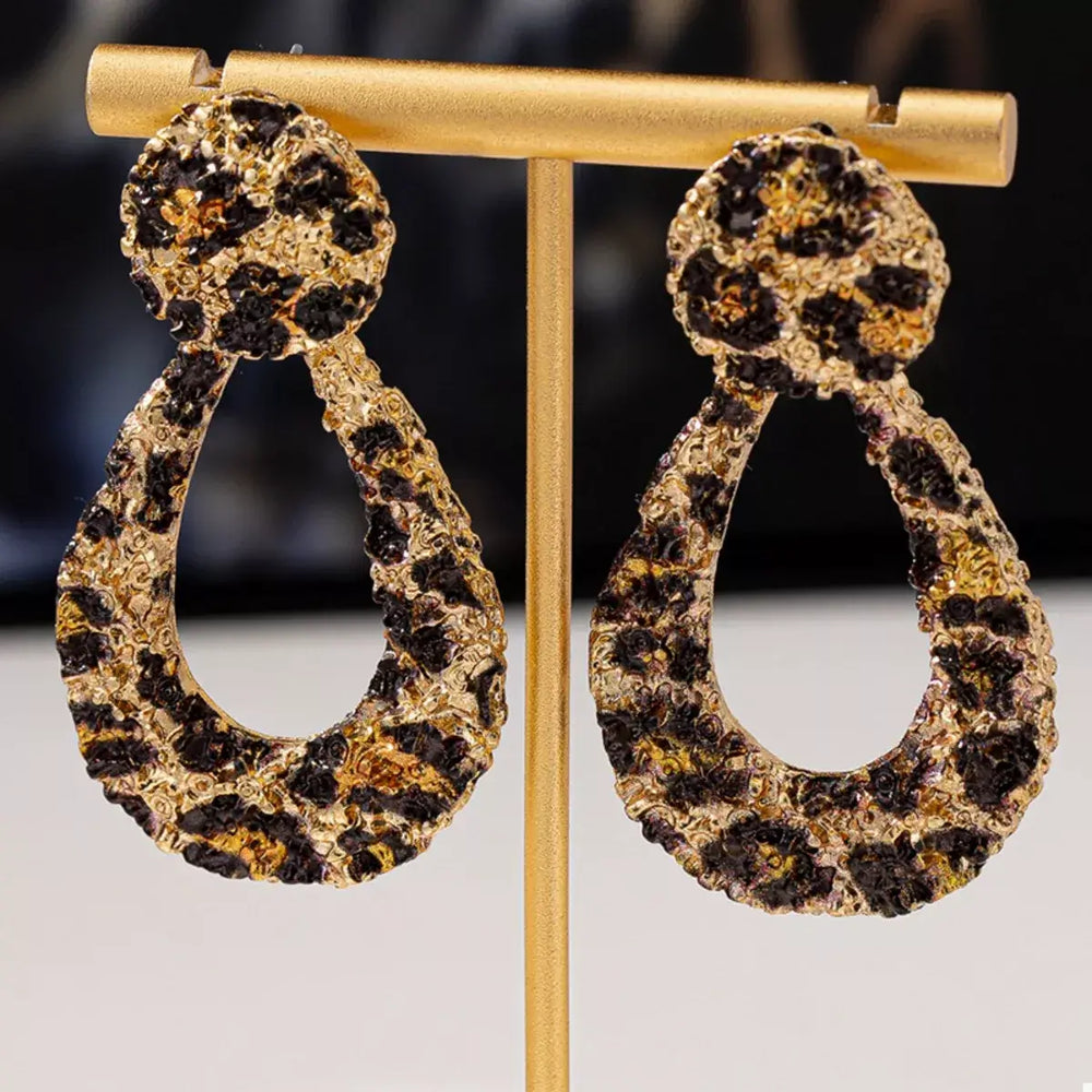 18K Gold-Plated Leopard Dangle Earrings