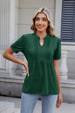 Notched Short Sleeve Top