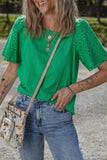 Eyelet Embroidered Patchwork Top