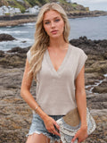 Ribbed Hem V-Neck Sweater Vest