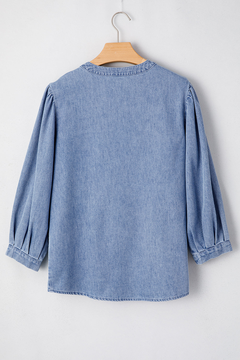 Bow Tie Long Sleeve Denim Top