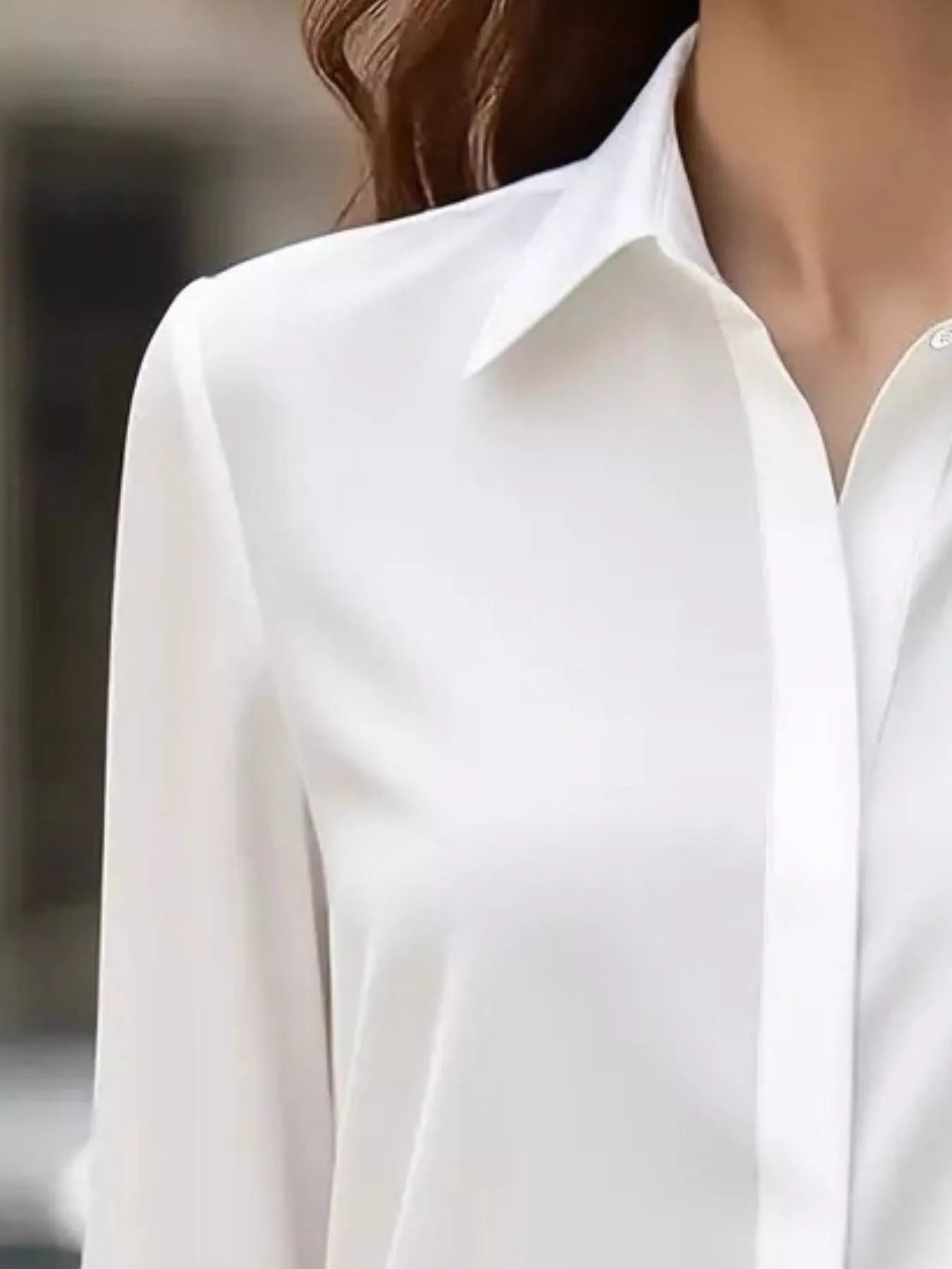 Button Down Collared Neck Long Sleeve Shirt