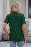 Notched Short Sleeve Top