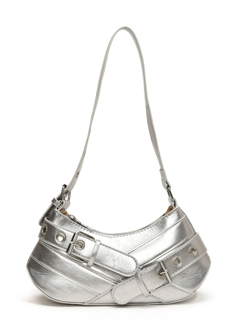 PU Leather Buckle Shoulder Bag