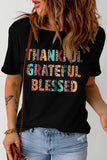 Letter Graphic Round Neck Short Sleeve T-Shirt