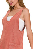 Zenana Washed Adjustable Strap Denim Overall Dress